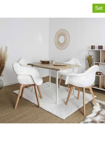 THE HOME DECO FACTORY 2er-Set: Esszimmerstühle in Weiß - (B)59,5 x (H)85,4 x (T)64 cm