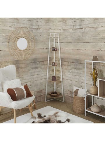THE HOME DECO FACTORY Eckregal in Hellbraun/ Weiß - (B)34 x (H)180 x (T)34 cm
