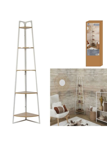 THE HOME DECO FACTORY Eckregal in Hellbraun/ Weiß - (B)34 x (H)180 x (T)34 cm