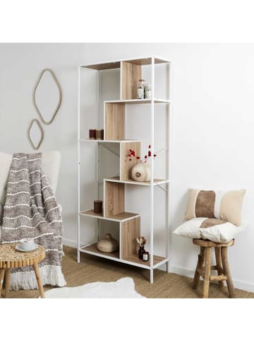 THE HOME DECO FACTORY Standregal in Hellbraun/ Weiß - (B)80 x (H)180 x (T)30 cm