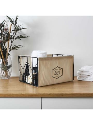 The Home Deco Kids Kosz w kolorze czarno-kremowym do przechowywania - 38 x 28 x 22 cm