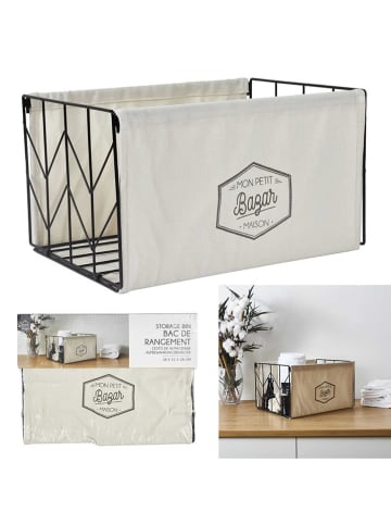 The Home Deco Kids Aufbewahrungskorb in Creme/ Schwarz - (B)38 x (H)28 x (T)22 cm