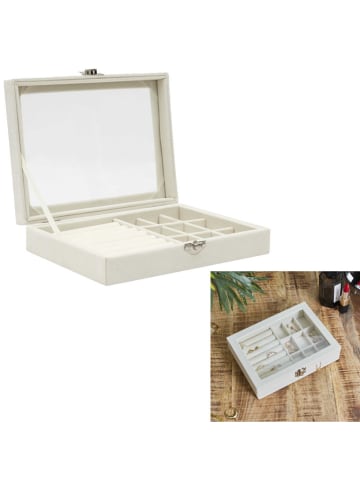 THE HOME DECO FACTORY Schmuckkasten in Creme - (B)20 x (H)4,5 x (T)15 cm