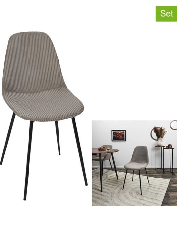 THE HOME DECO FACTORY 4-delige set: stoelen "Chase" grijs - (B)45 x (H)85 x (D)54 cm