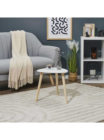 THE HOME DECO FACTORY Salontafel wit/lichtbruin - (B)38,5 x (H)40 cm