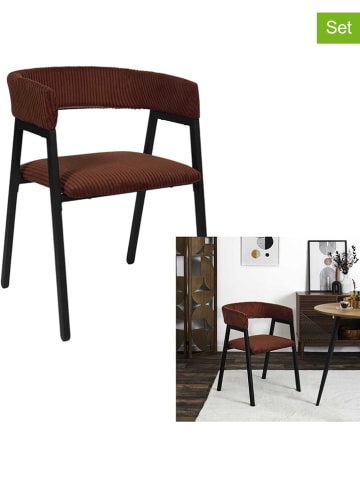 THE HOME DECO FACTORY 2-delige set: fauteuils "Scott" oranje - (B)51,5 x (H)71,5 x (D)50,5 cm