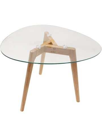 THE HOME DECO FACTORY 2-delige set: bijzettafels naturel/transparant