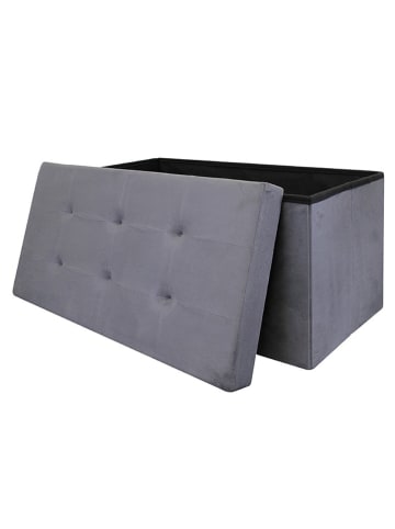 THE HOME DECO FACTORY Skrzynia-siedzisko w kolorze szarym - 76 x 38 x 38 cm