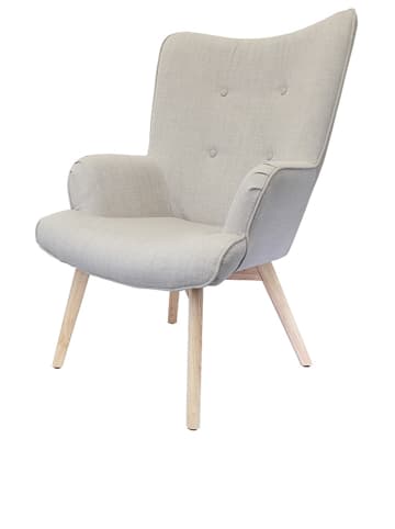 THE HOME DECO FACTORY Fauteuil grijs - (B)67,5 x (H)99 x (D)70 cm