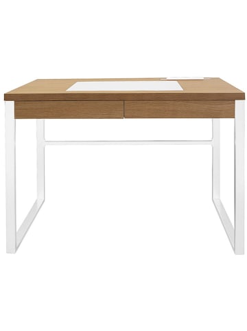 THE HOME DECO FACTORY Schreibtisch in Natur/ Weiß - (B)100 x (H)74 x (T)50,3 cm