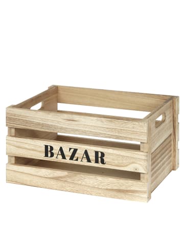 THE HOME DECO FACTORY 3er-Set: Kisten in Natur/ Schwarz - (B)40 x (H)22 x (T)31 cm