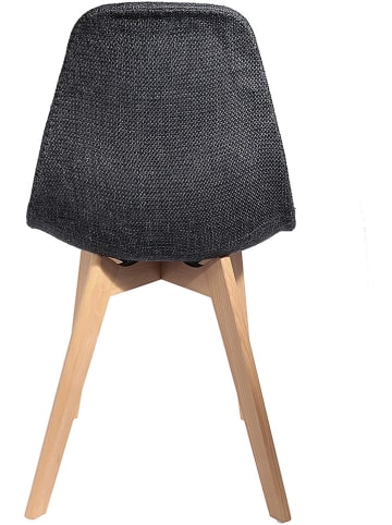 THE HOME DECO FACTORY 2er-Set: Esszimmerstühle in Schwarz/ Natur - (B)55 x (H)85 x (T)46 cm