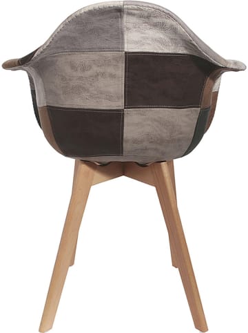 Ethnical Life 2-delige set: fauteuils bruin/grijs - (B)62 x (H)84 x (D)59 cm