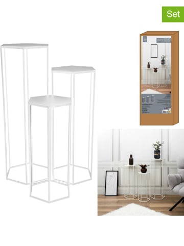 THE HOME DECO FACTORY Stoliki (3 szt.) w kolorze białym