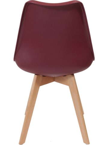 THE HOME DECO FACTORY 2er-Set: Esszimmerstühle in Bordeaux - (B)49 x (H)82,5 x (T)52,5 cm