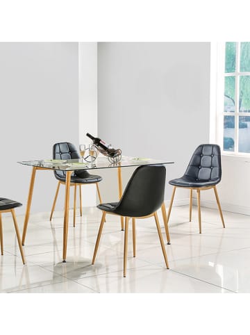 THE HOME DECO FACTORY Esstisch in Transparent/ Natur - (L)115 x (B)75 x (H)75 cm