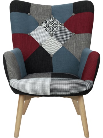 THE HOME DECO FACTORY Fauteuil "Milano" grijs/meerkleurig - (B)72 x (H)99 x (D)80 cm