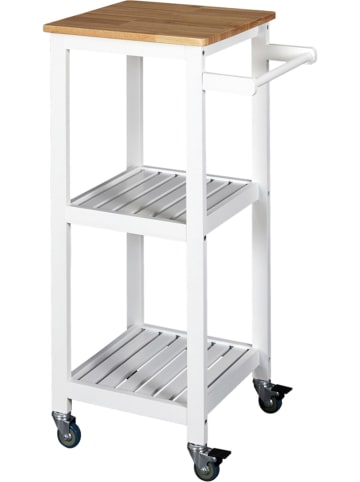 THE HOME DECO FACTORY Keukenkar naturel/wit - (B)45 x (H)84,5 x (D)37 cm