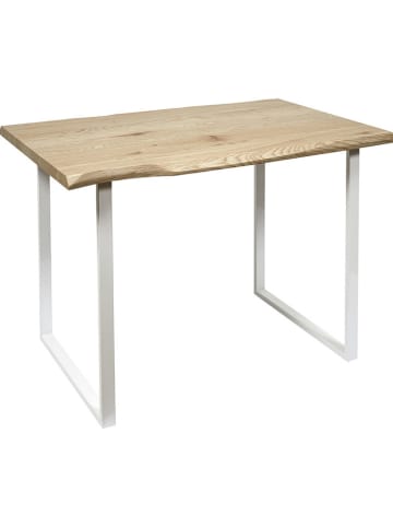 THE HOME DECO FACTORY Eettafel naturel/zilverkleurig - (B)110 x (H)75,5 x (D)75 cm