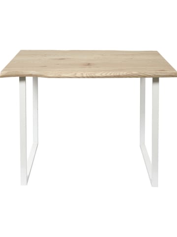 THE HOME DECO FACTORY Eettafel naturel/zilverkleurig - (B)110 x (H)75,5 x (D)75 cm