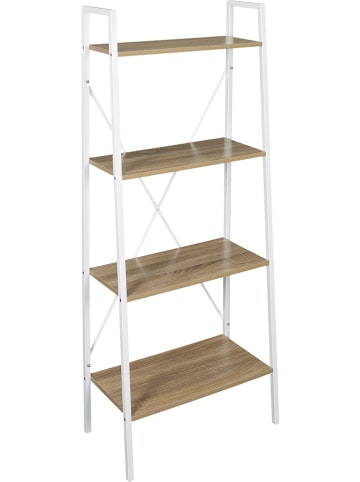 THE HOME DECO FACTORY Regał stojący w kolorze jasnobrązowo-białym - 60 x 148 x 32,5 cm