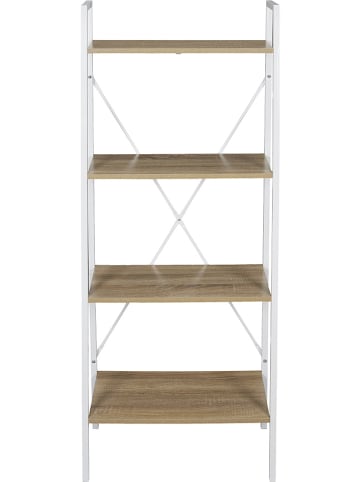 THE HOME DECO FACTORY Regał stojący w kolorze jasnobrązowo-białym - 60 x 148 x 32,5 cm