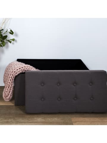 THE HOME DECO FACTORY Sitztruhe in Grau - (B)76 x (H)38 x (T)38 cm