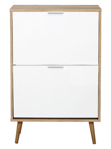 THE HOME DECO FACTORY Szafka w kolorze jasnobrązowym na buty - 60 x 91,5 x 23,5 cm