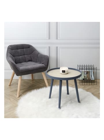 THE HOME DECO FACTORY Beistelltisch in Beige/ Anthrazit - (H)43,5 x Ø 50 cm