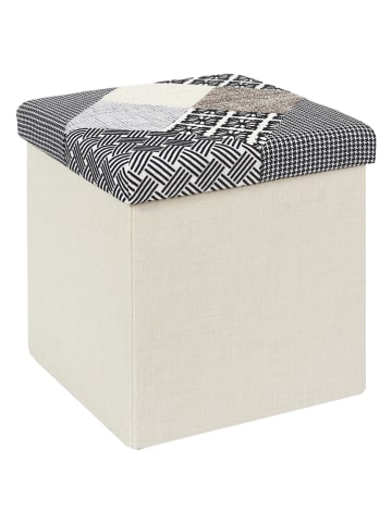 THE HOME DECO FACTORY Aufbewahrungshocker in Grau/ Beige - (B)38 x (H)38 x (T)38 cm