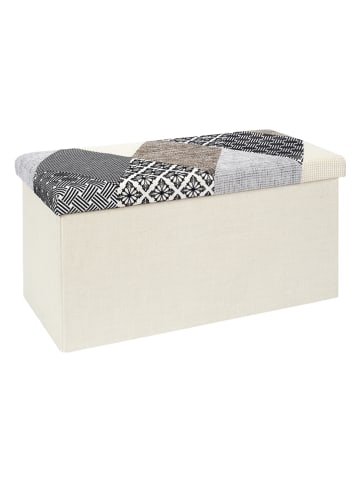 THE HOME DECO FACTORY Sitztruhe in Grau/ Beige - (B)76 x (H)38 x (T)38 cm