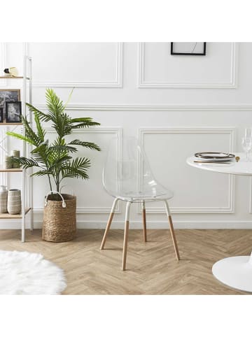 THE HOME DECO FACTORY 2er-Set: Esszimmerstühle "Scandinave" in Transparent - (B)46 x (H)85 x (T)56 cm
