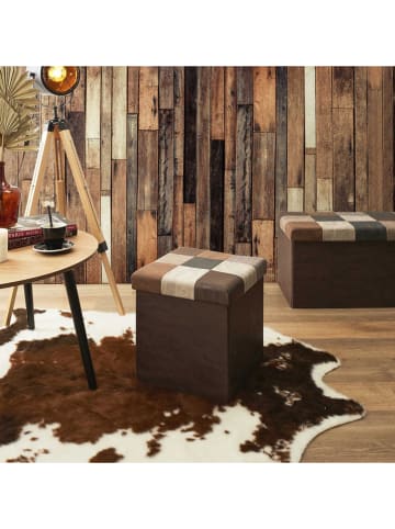 THE HOME DECO FACTORY Opbergkruk bruin/beige - (B)38 x (H)38 x (D)38 cm