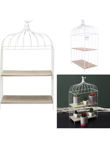 THE HOME DECO FACTORY Etagere in Weiß/ Natur - (B)31 x (H)51 x (T)15 cm