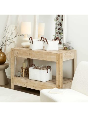 THE HOME DECO FACTORY Kosze (3 szt.) w kolorze białym - wys. 20 cm