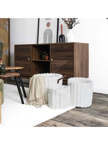 THE HOME DECO FACTORY 3-delige set: opbergmanden wit/bruin