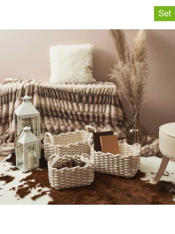 THE HOME DECO FACTORY 3-delige set: opbergmanden wit