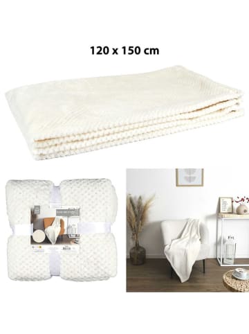 The Home Deco Kids Koc w kolorze kremowym - 150 x 120 cm