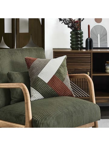 THE HOME DECO FACTORY Poduszka w kolorze beżowo-biało-oliwkowym - 40 x 40 cm