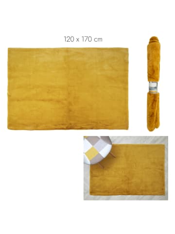 THE HOME DECO FACTORY Laagpolig tapijt geel - (L)170 x (B)120 cm