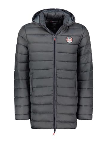 Geographical Norway Doorgestikte mantel "Amigobadge" antraciet