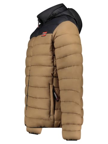 Geographical Norway Steppjacke "Amigoglerc Hood" in Hellbraun/ Schwarz