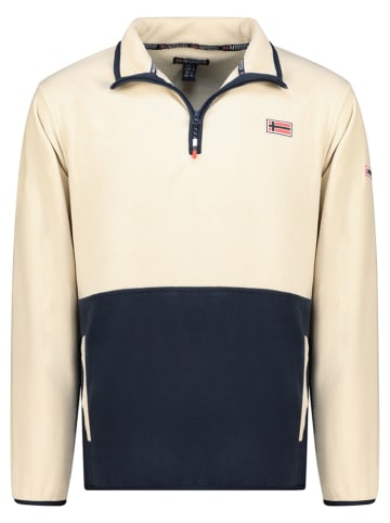 Geographical Norway Fleece trui "Touki" crème/donkerblauw
