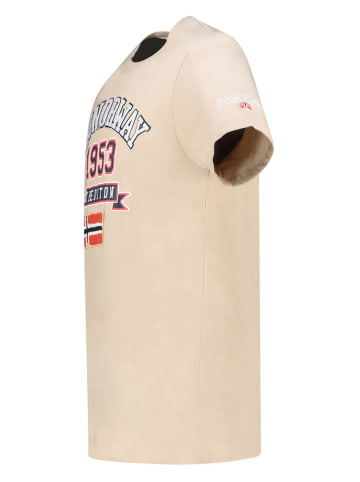 Geographical Norway Koszulka "Jollegio" w kolorze beżowym