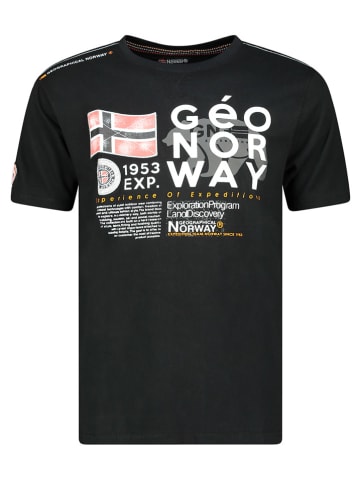 Geographical Norway Shirt in Schwarz