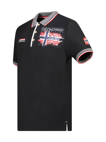 Geographical Norway Poloshirt "Krusty" in Schwarz