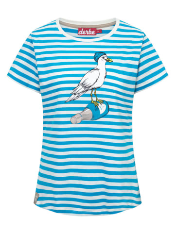 Derbe Shirt in Weiß/ Hellblau