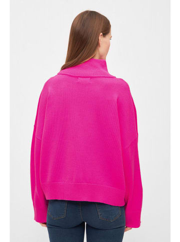 Derbe Rollkragenpullover in Pink