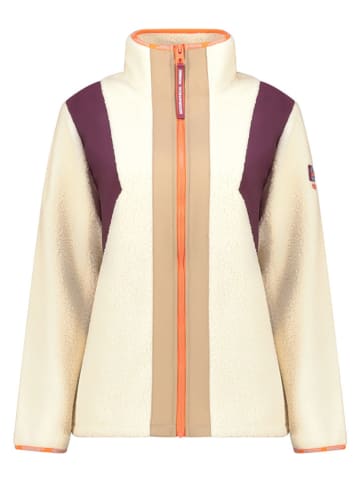 Geographical Norway Kurtka polarowa "Uriel" w kolorze kremowo-fioletowo-pomarańczowym