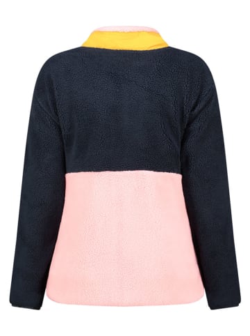 Geographical Norway Kurtka polarowa "Talexa" w kolorze czarno-jasnoróżowo-pomarańczowym